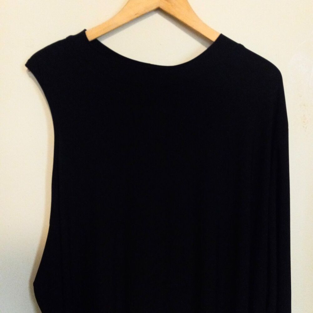 Ashley Stewart One Shoulder Midi Dress-Size 34/36-Black-Slinky-Classic-Party-NEW - Picture 3 of 9